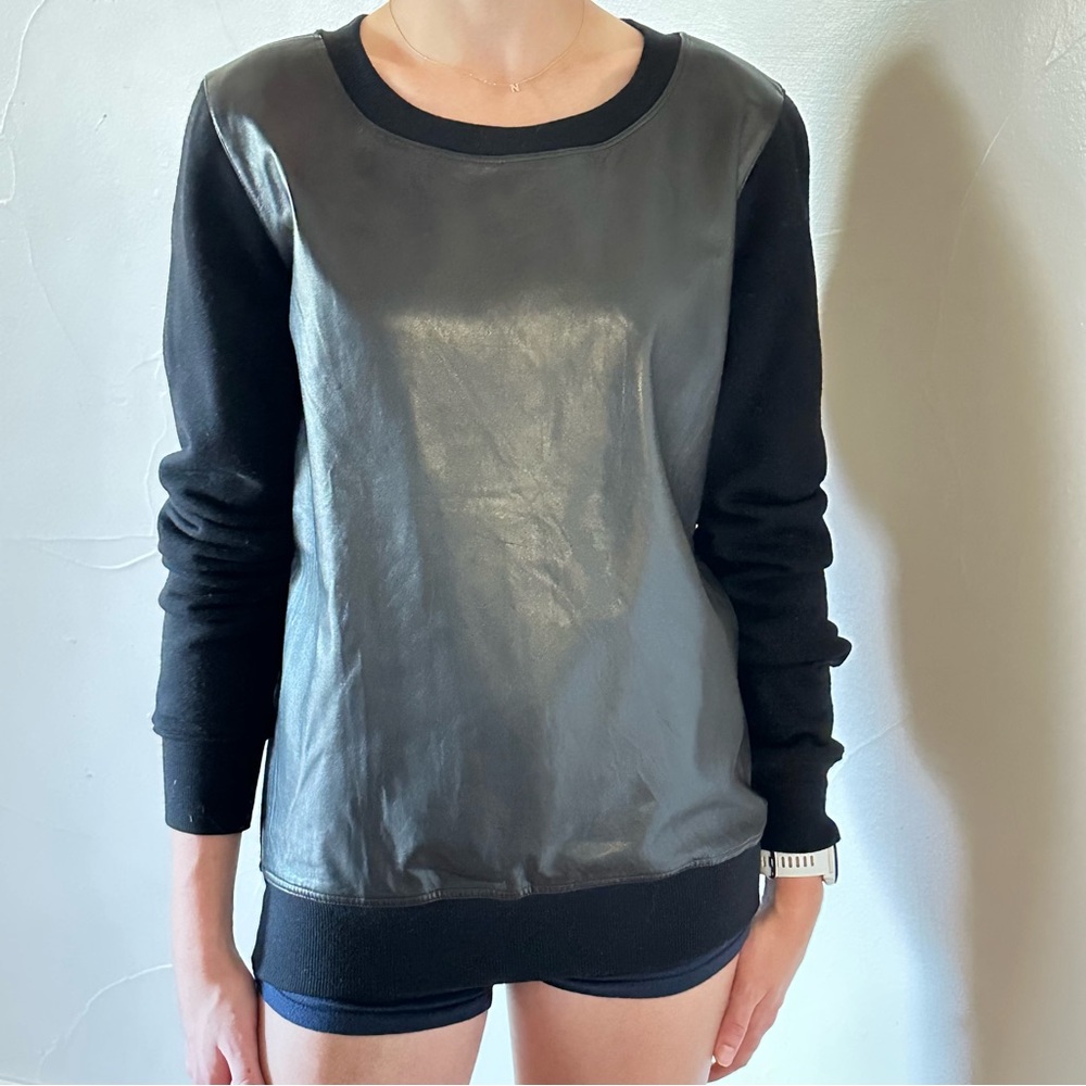 RALPH LAUREN Leather Panel Sweater🌸